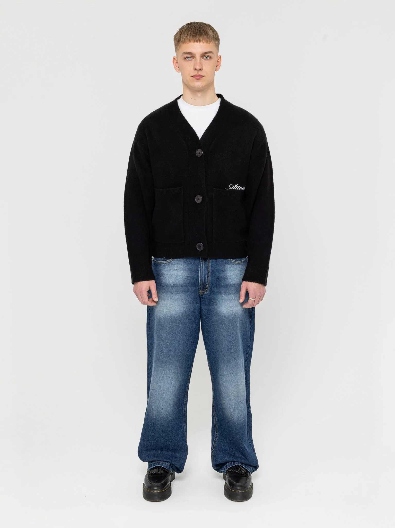 Knitted Cardigan Black - Image 3