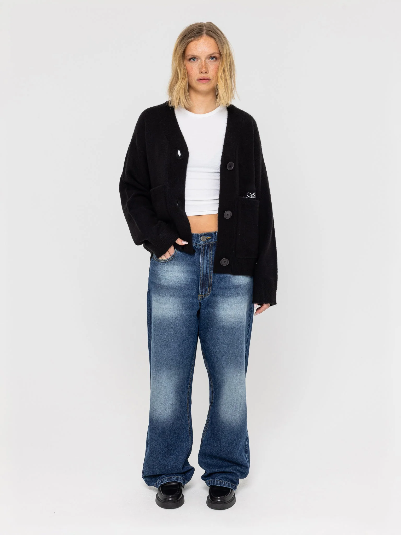 Knitted Cardigan Black - Image 6