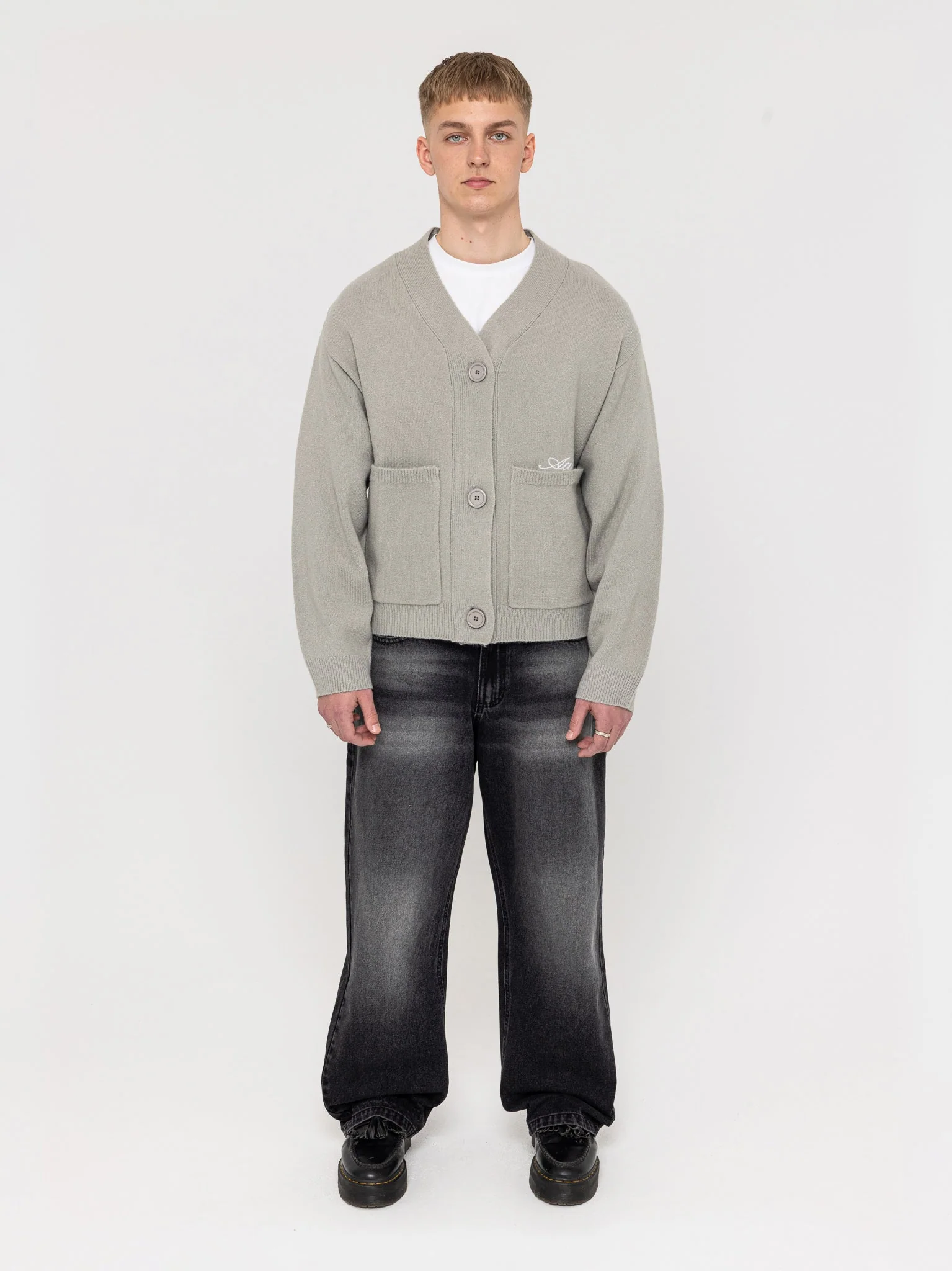 Knitted Cardigan Grey - Image 3
