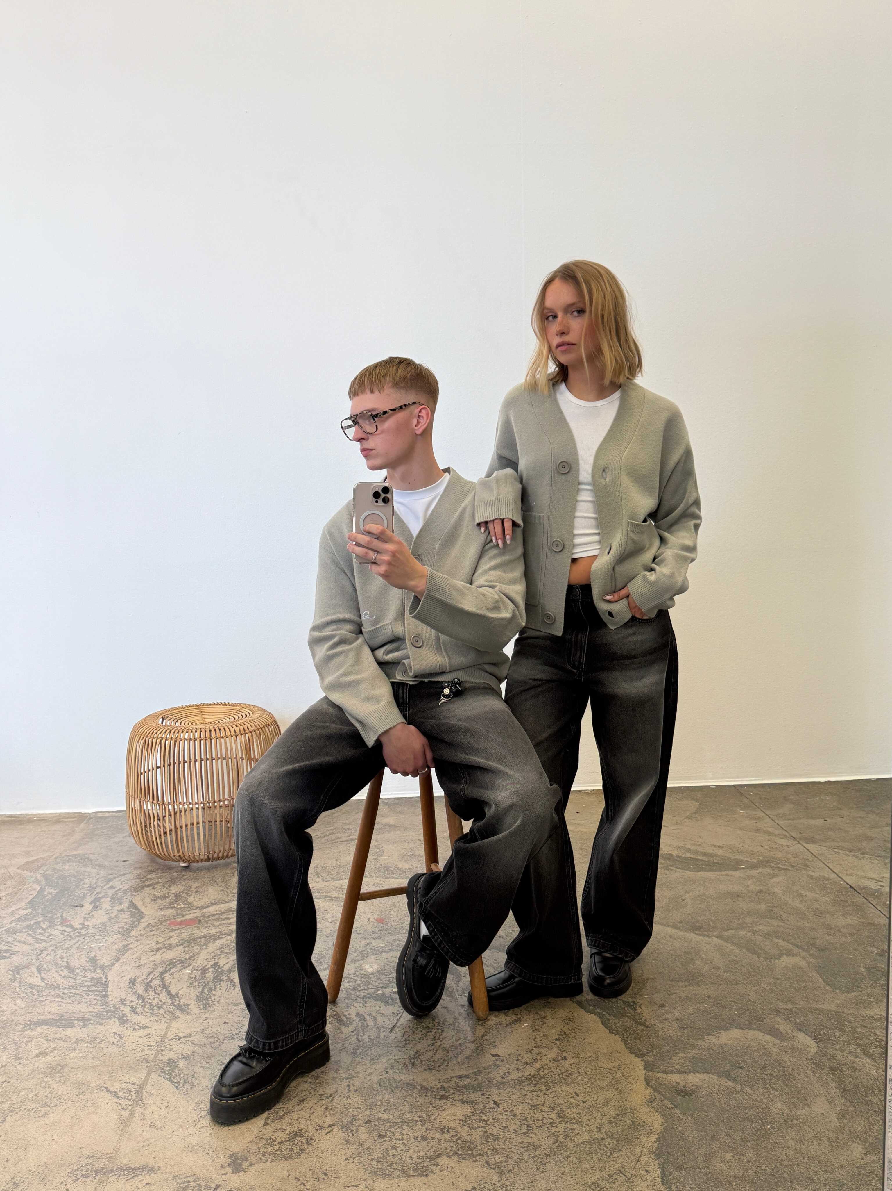 Knitted Cardigan Grey - Image 5