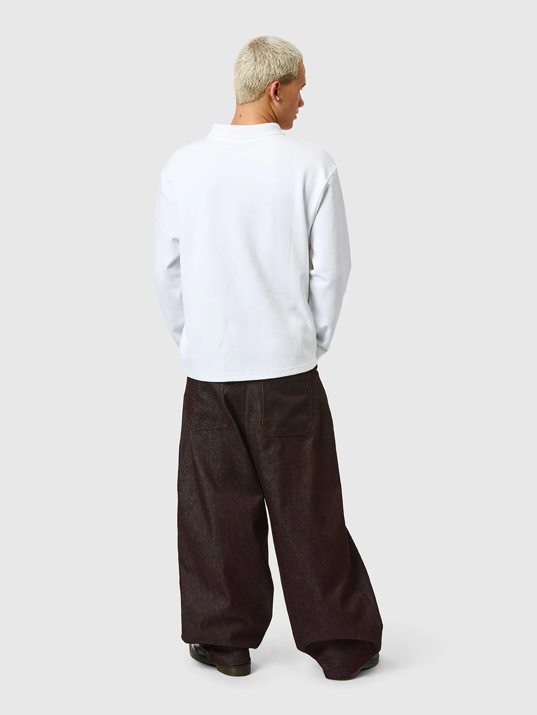 LS Polo Shirt White - Image 4