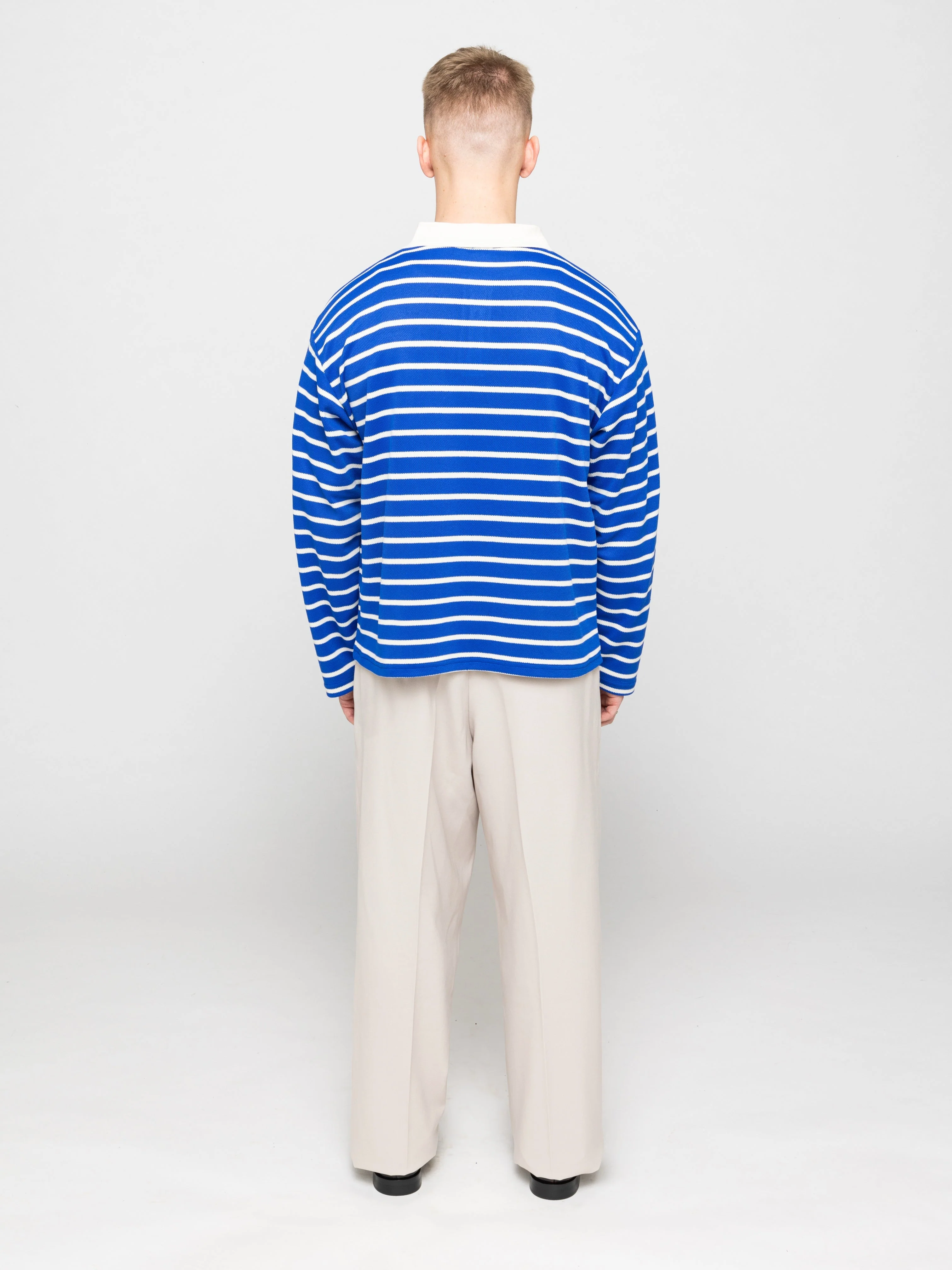 Wide Leg Pleated Suit Pants Beige - Image 4