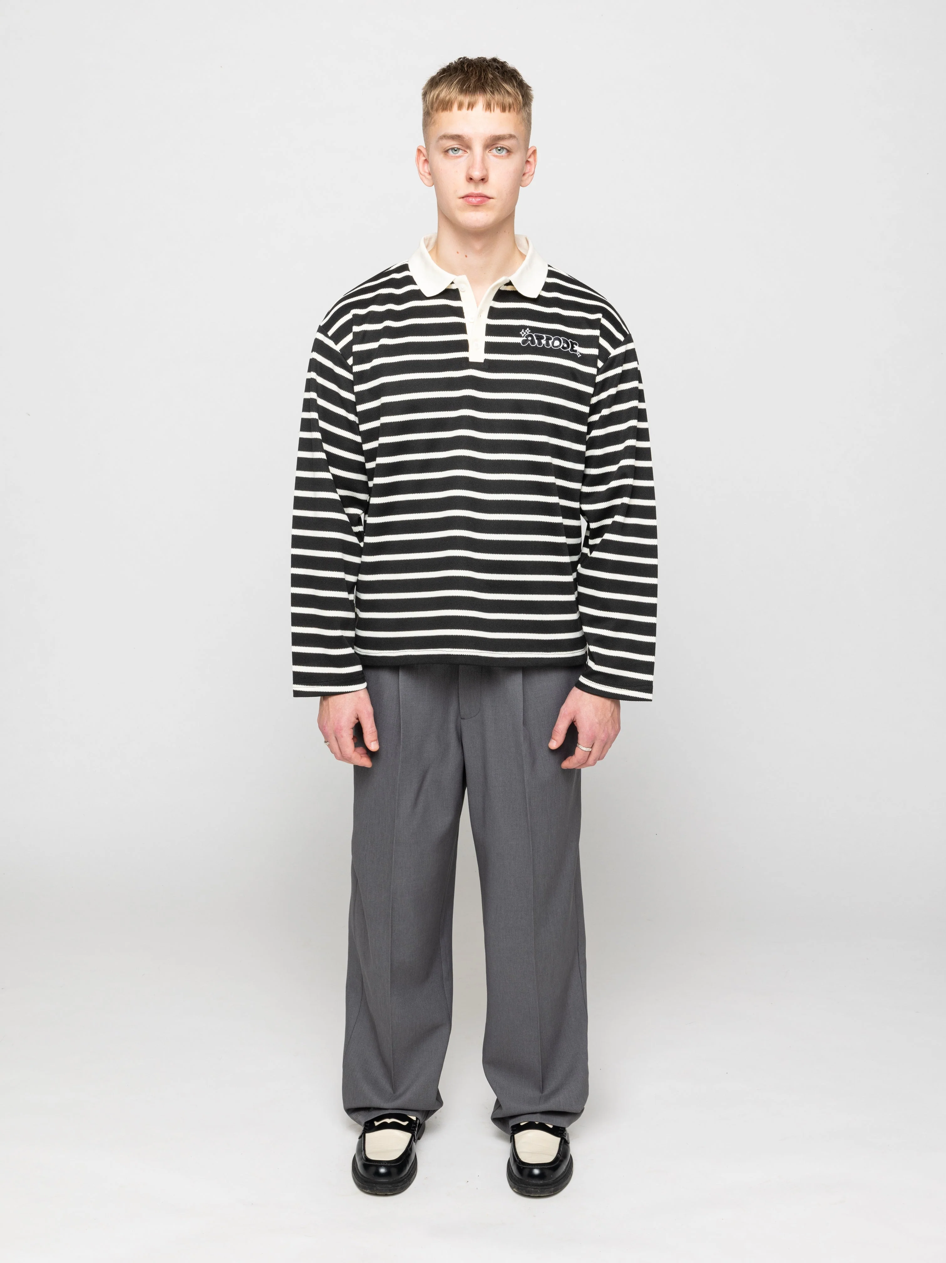 Wide Leg Pleated Suit Pants Grey - Image 3