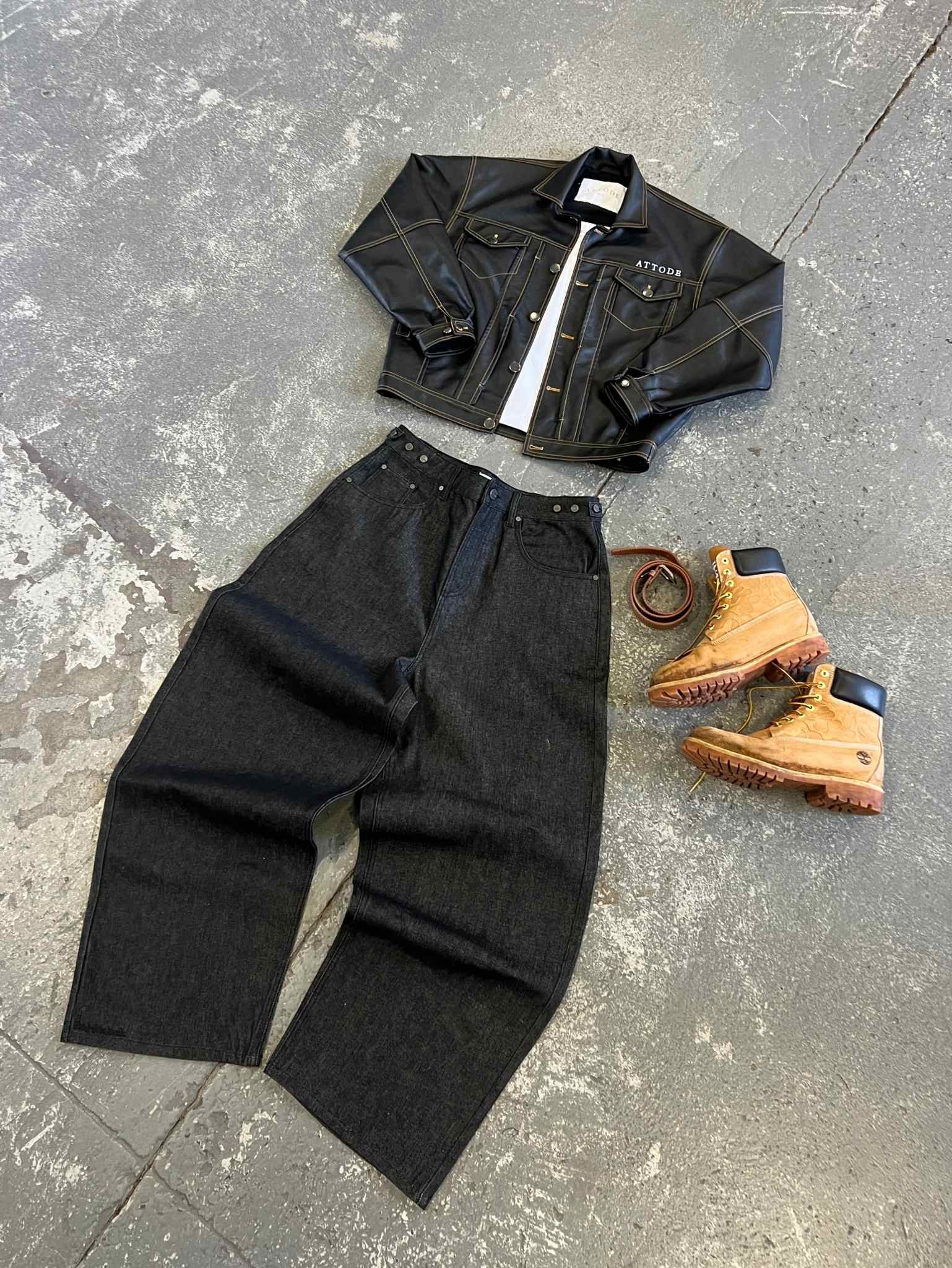 Raw Denim Jeans Charcoal - Image 5