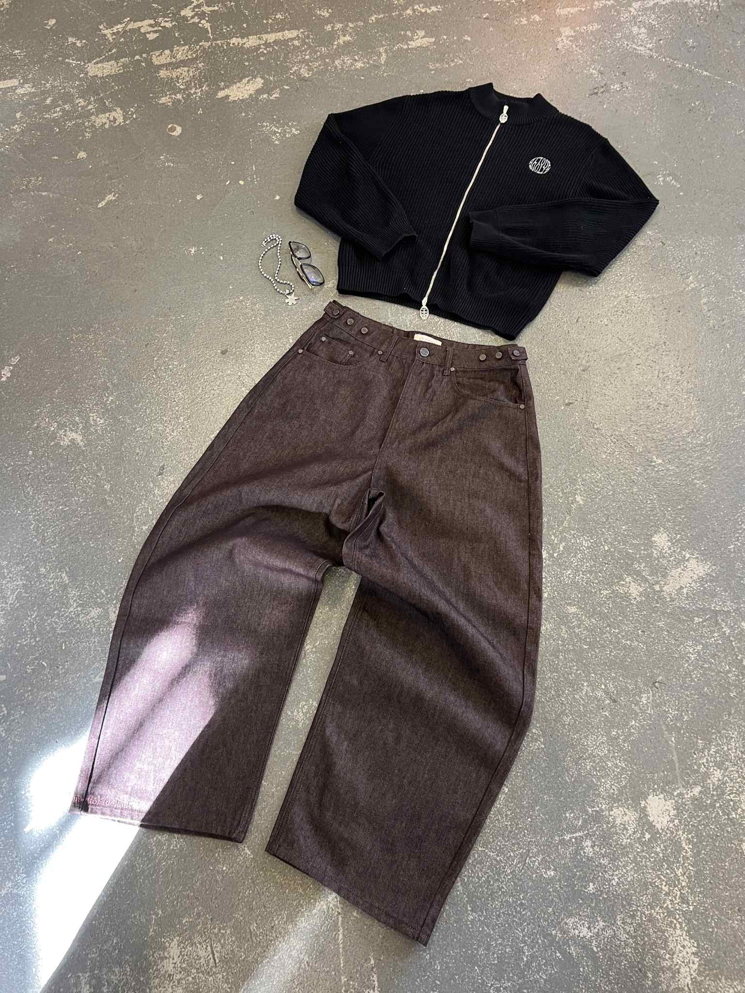 Raw Denim Jeans Mahogany Brown - Image 8