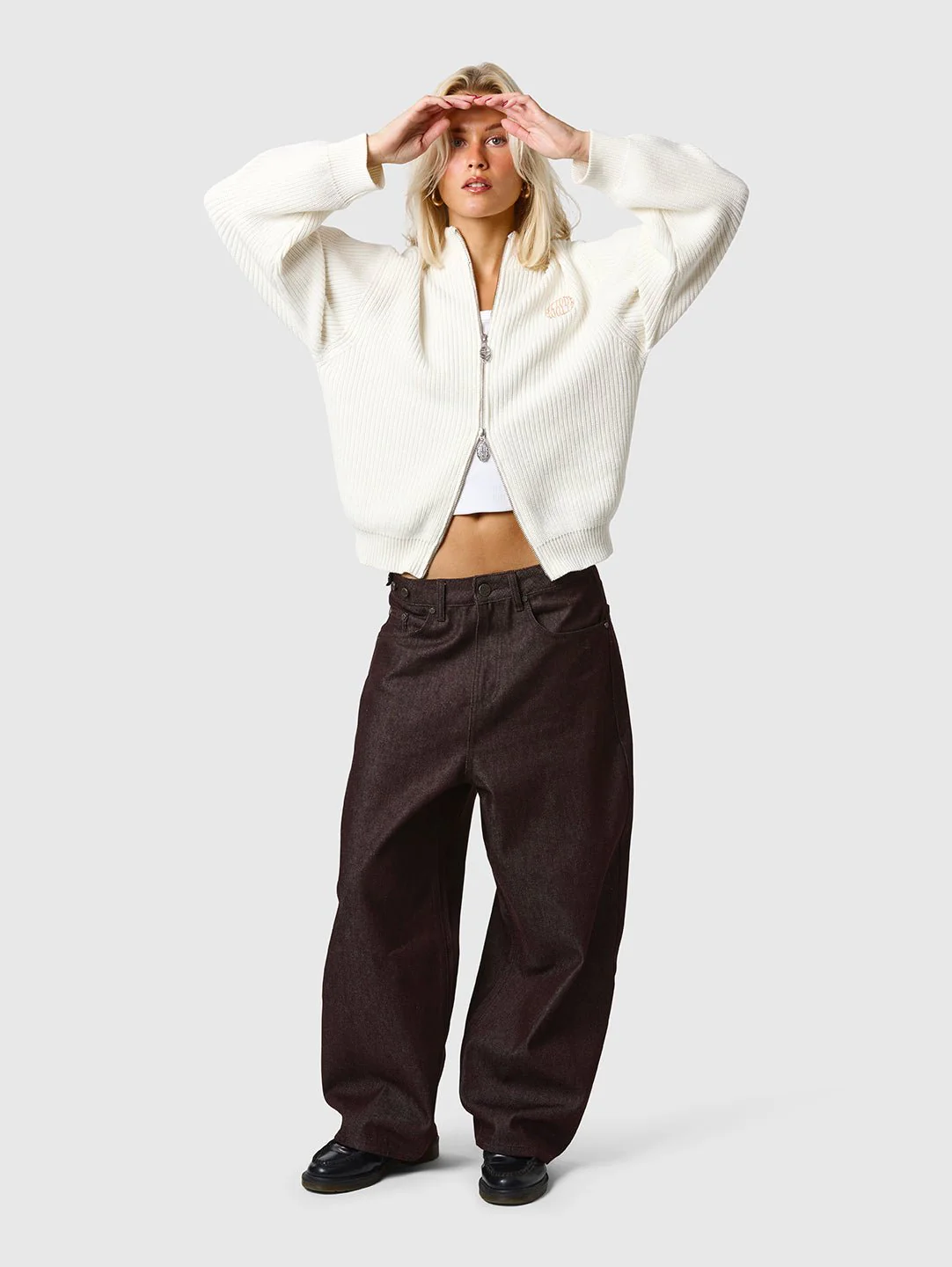 Zip Knit Bone White - Image 6