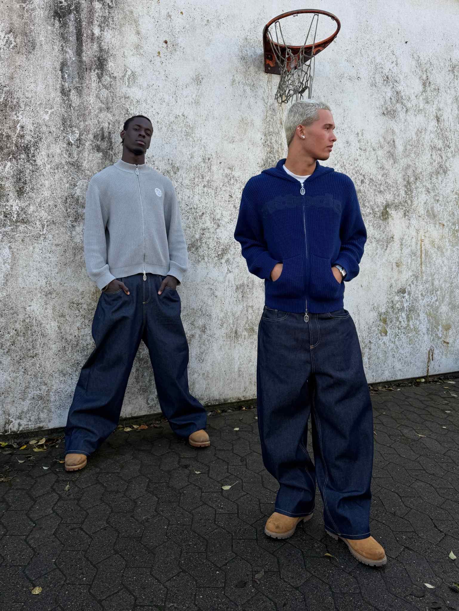 Zip Knit Hoodie Dark Blue - Image 8