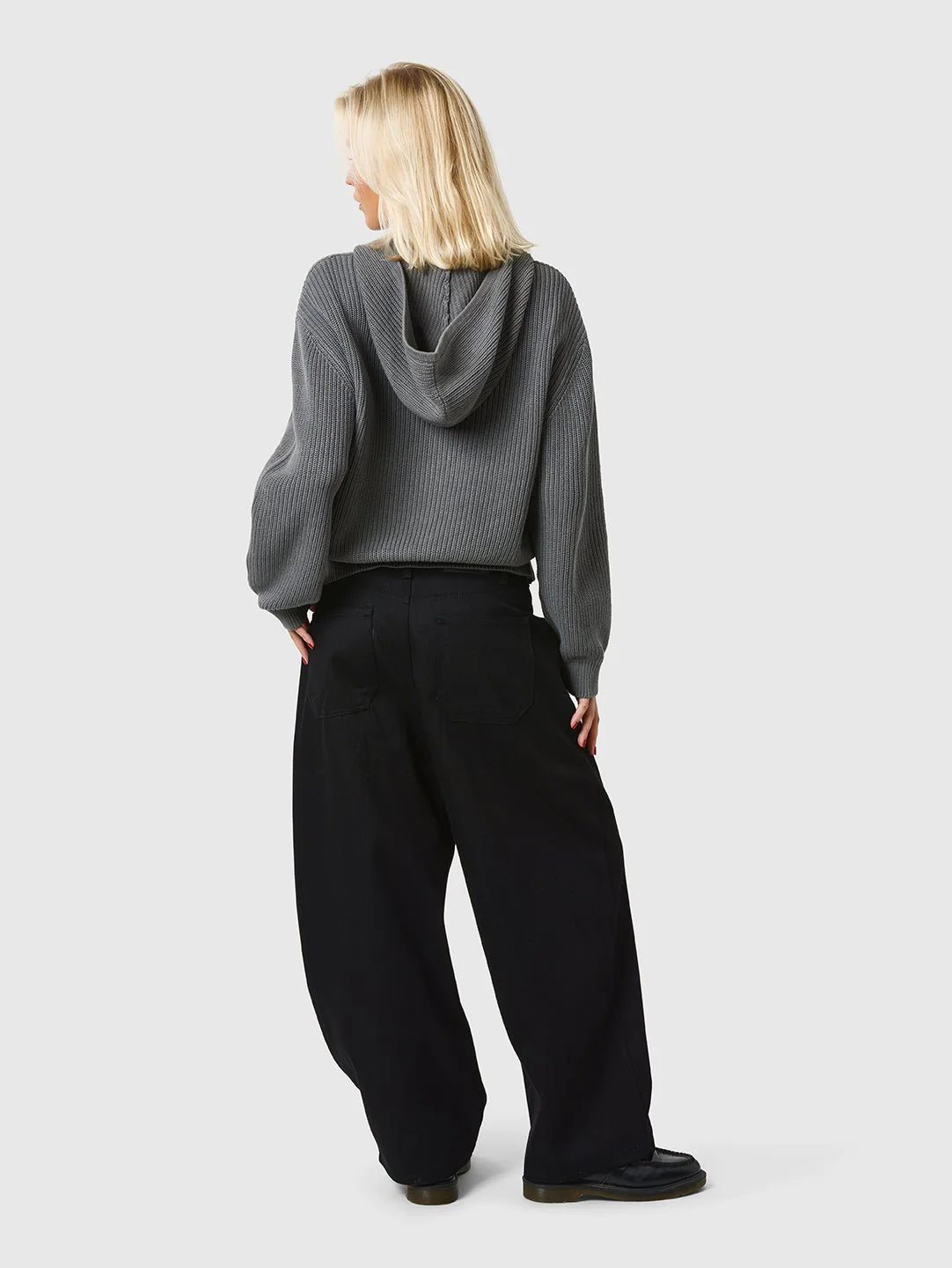 Zip Knit Hoodie Dark Grey - Image 7